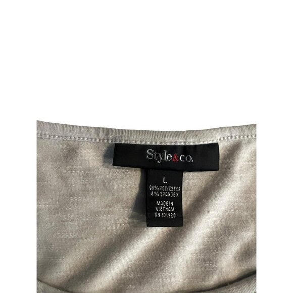 Style & Co Women's Tan Fringed Bottom Top - Picture 3 of 5